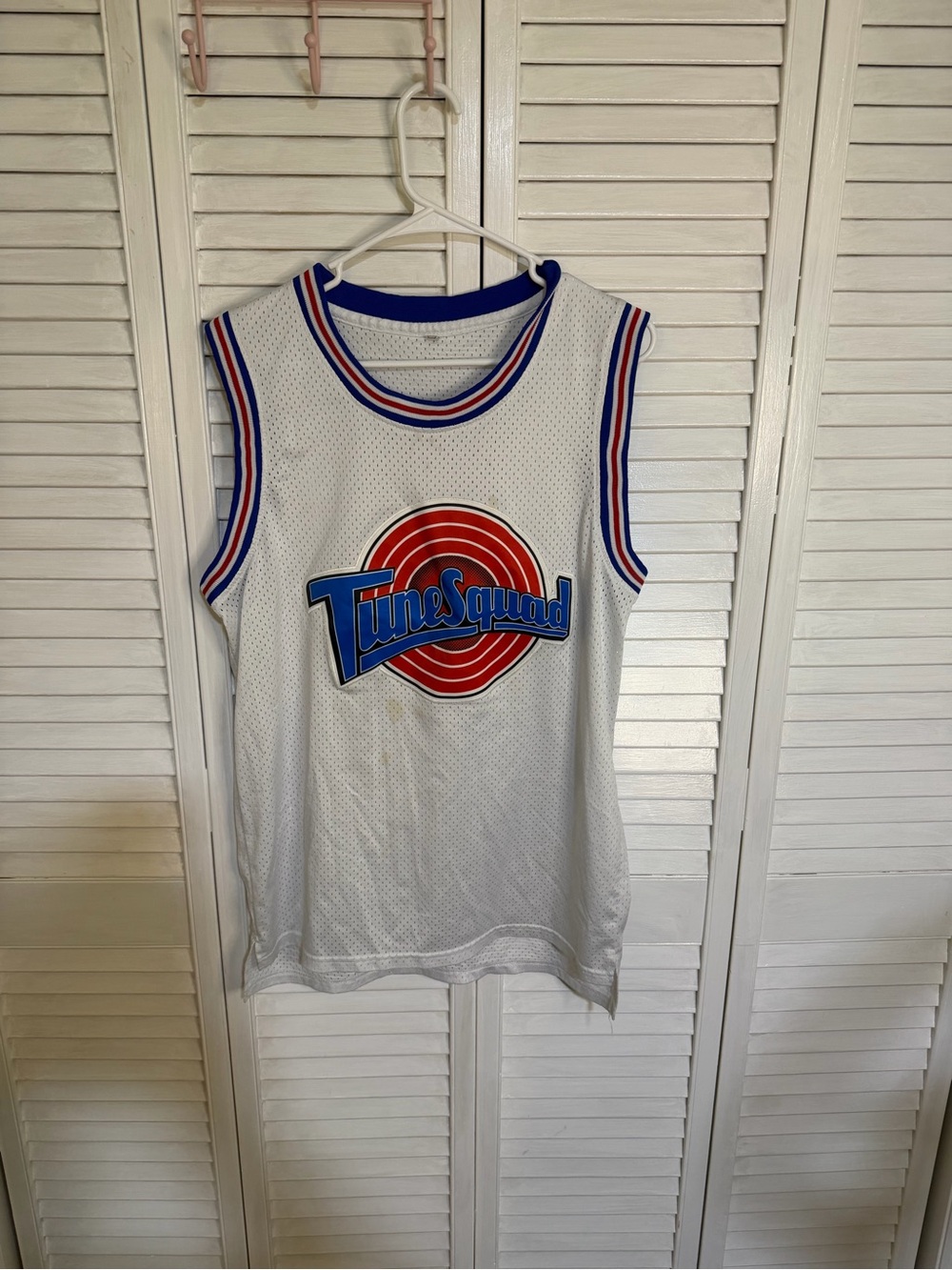 White Tune Squad Kids' Mesh Basketball Jersey